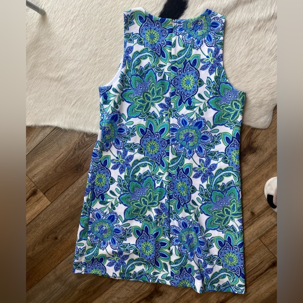 Eliza J dress with a vibrant blue and green floral pattern - Picture 8 of 8